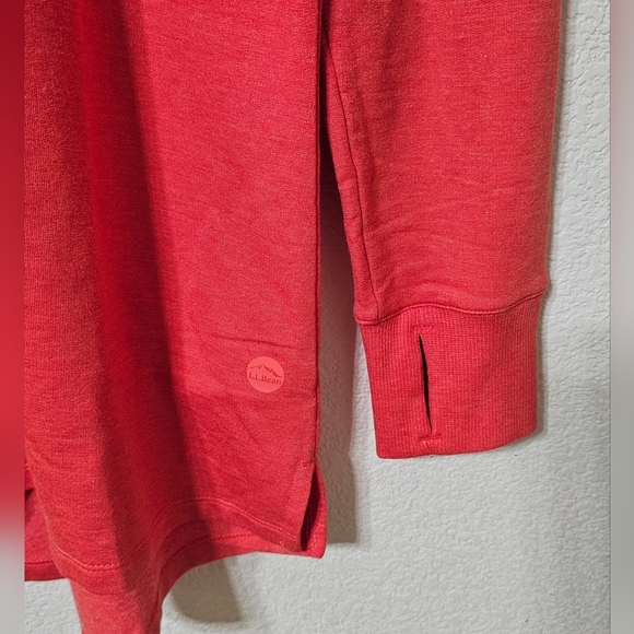 LL Bean Sweater Womens S SoftFlex Mock Neck Stretch Pullover Top Coral Red - Picture 7 of 10
